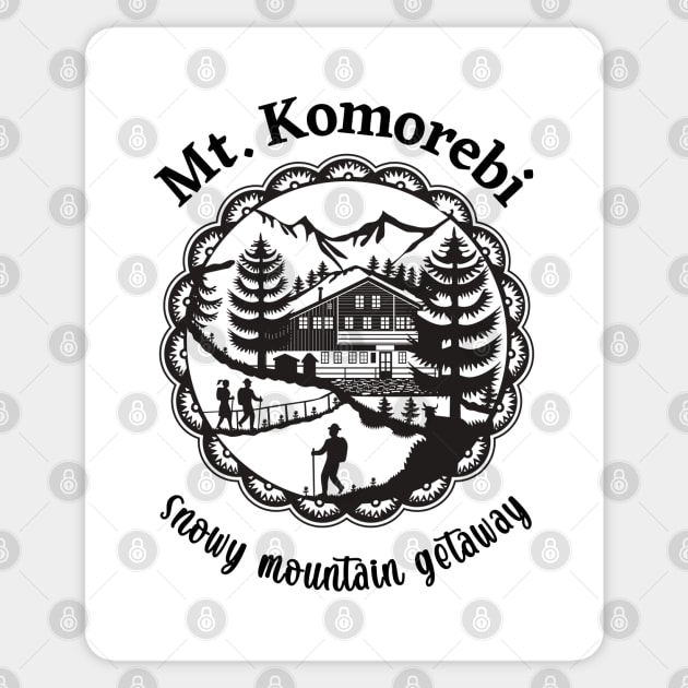 Mt. Komorbi - Snowy Mountain Getaway Sticker by Slightly Unhinged